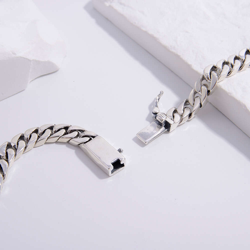 Spot Wholesale Fashion Jewelry 925 Silver Cuban Chain 6mm Miami Cuban Necklace 14k 18k 24k Gold Hip Hop Punk Party Gift