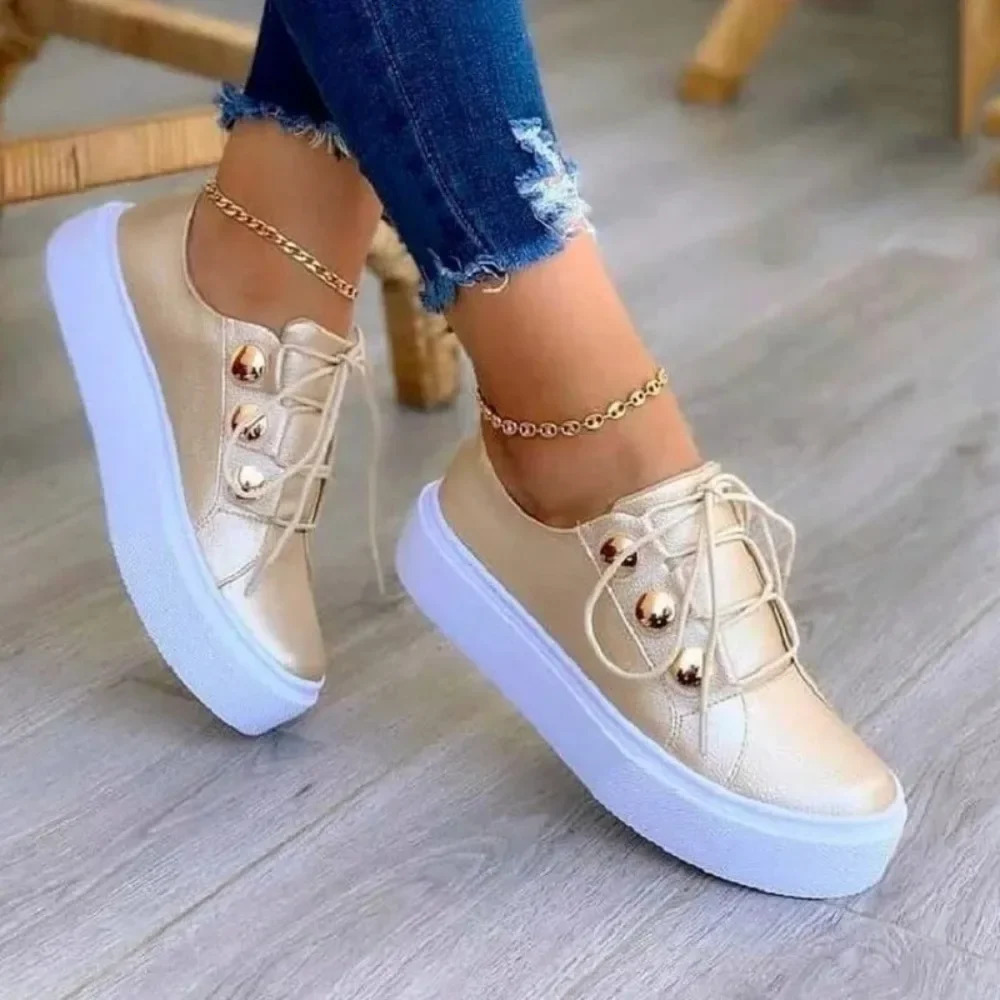 Women White Casual Sneakers Autumn Woman Leather Pu Fashion Vulcanized Shoes Female Platform atillas De Mujer 240611