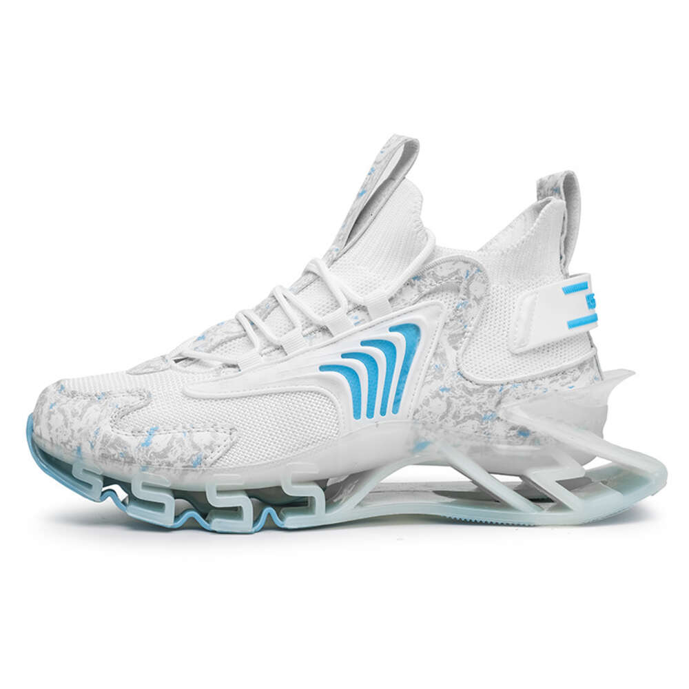 Wholesale comfortable men's basketball custom flying woven breathable mesh running shoes Shark blade sneakers for men