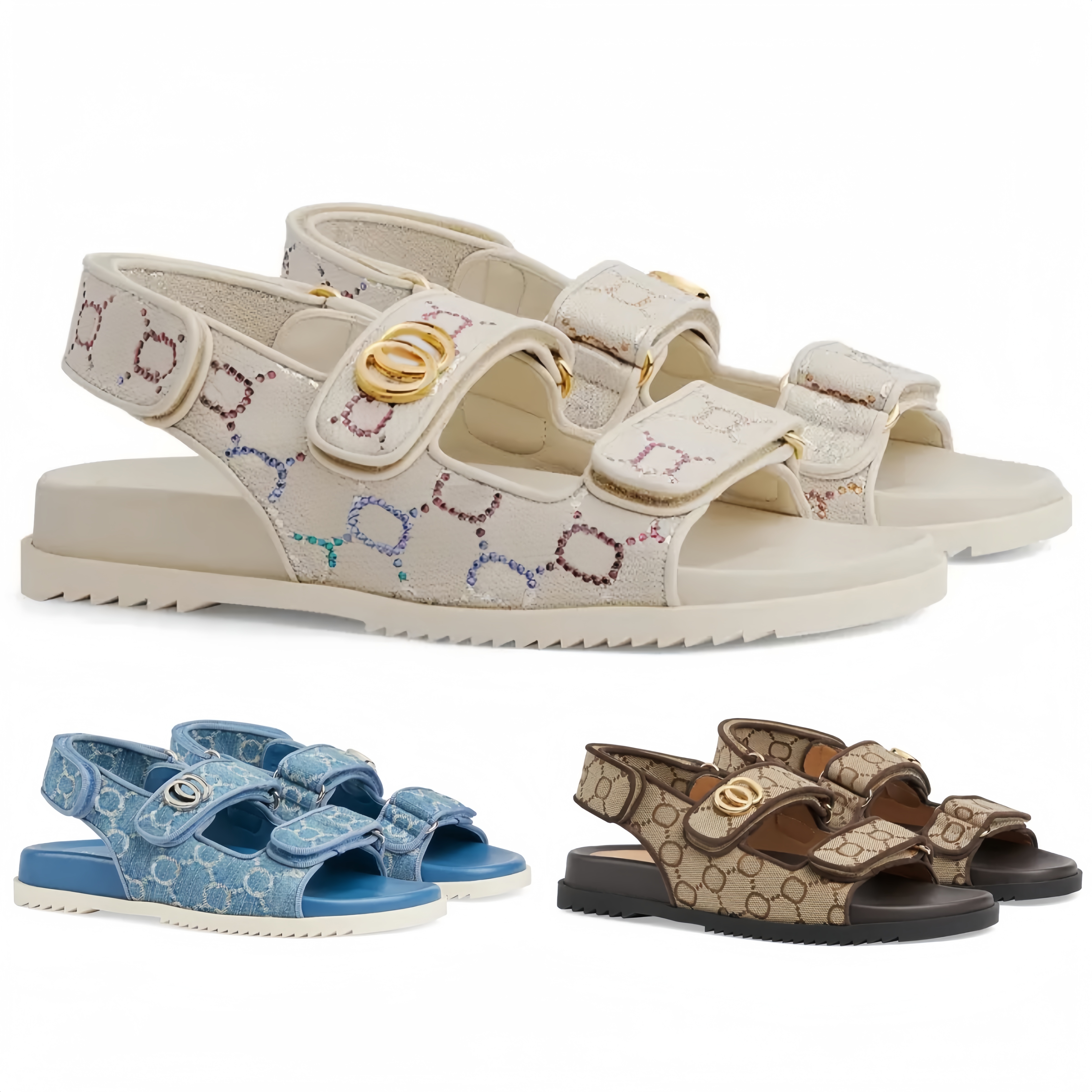 Designer rubber platform Slippers Woman slipper womens doubleG Sandal women Embroidered fabric slides comfort Sandals woman mule shoes dhgate with box size 35-42