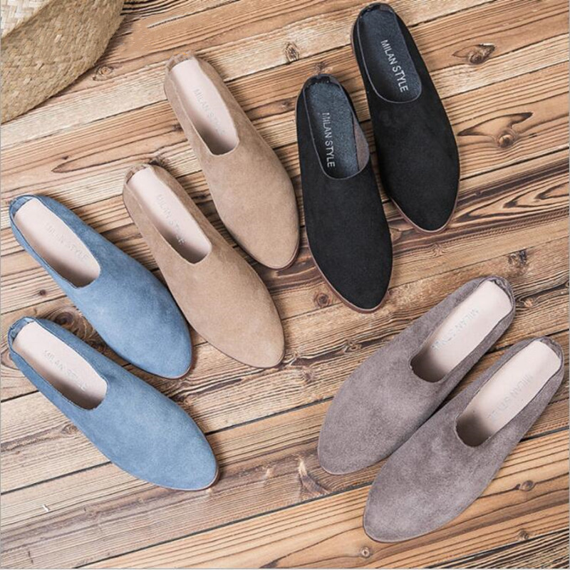 AIYUQI Women's Baotou Slippers Summer 2024 New Genuine Leather Casual Women's Shoes Large Size Suede Slippers For Ladies