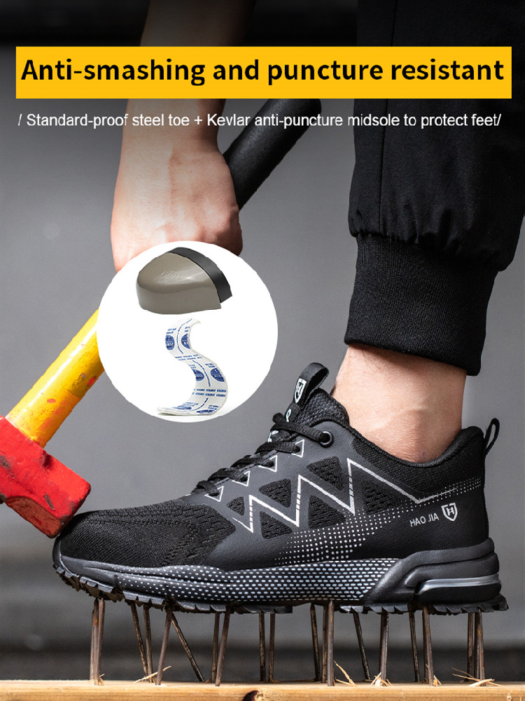 Safety Shoes Men Women Anti-Smashing Steel Toe Cap Indestructible Light Breathable Sneaker Work Shoes Safety Boots