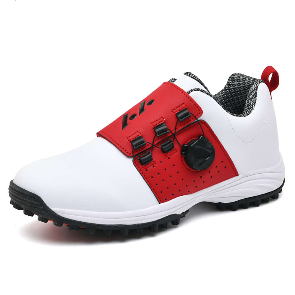 New Arrival Mens Leather Non-slip Rotation Shoelace Professional Waterproof Golf Shoes