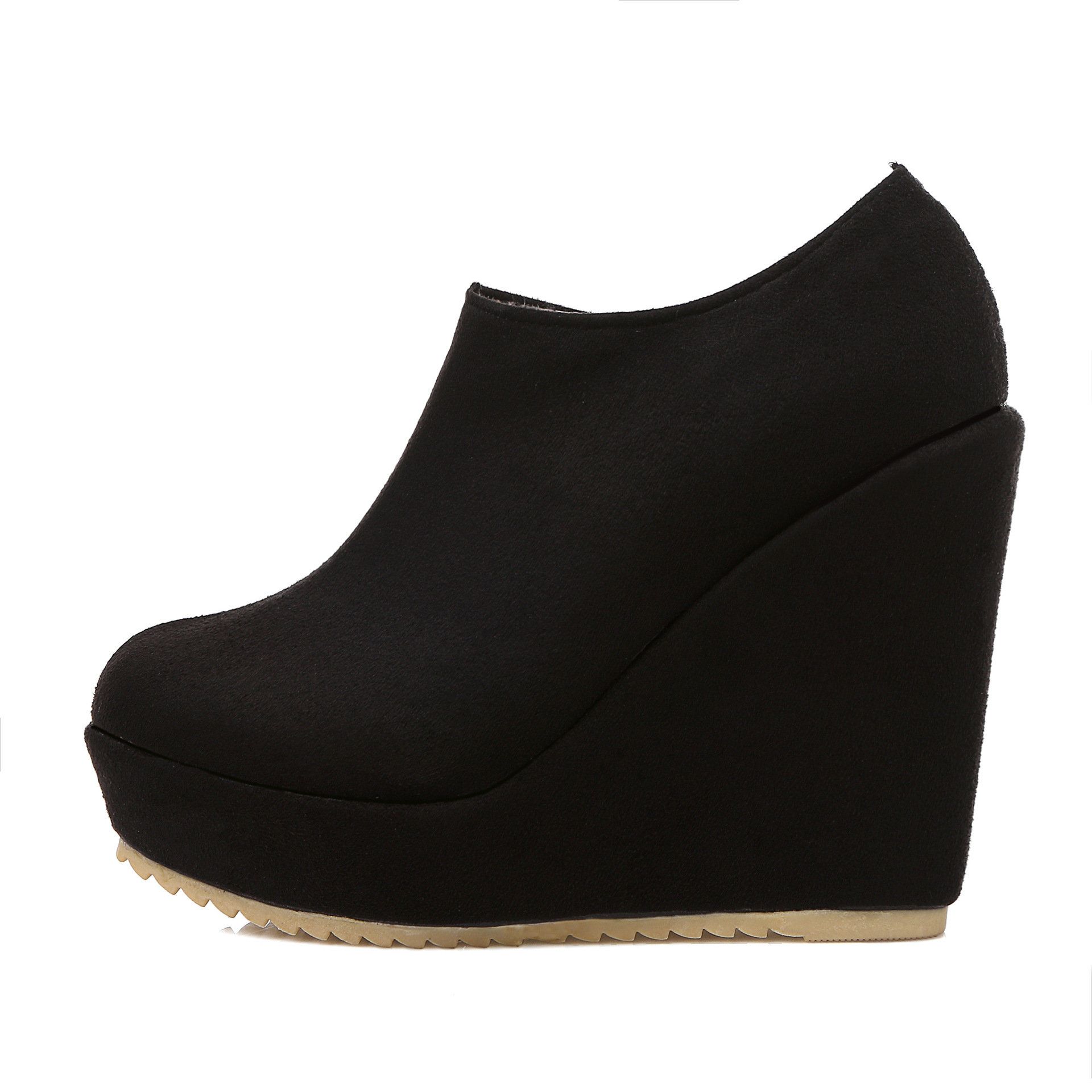 Autumn 2021 Winter New Stylish Women Sexy Platform Round Toe Wedges Woman Ankle Boots Plus size fvb67 2ea9