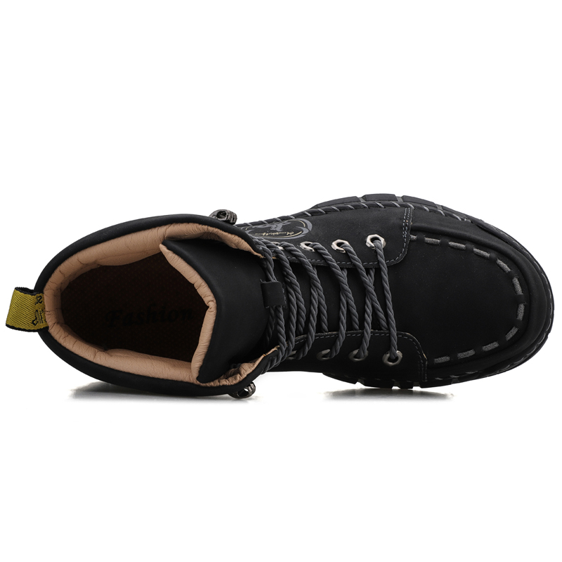 Men's Short Boots Vintage Handmade Men's Ankle Boots Outdoor Men's Designer Boots Men Motorcycle Boots Work Boots Plus Size 50