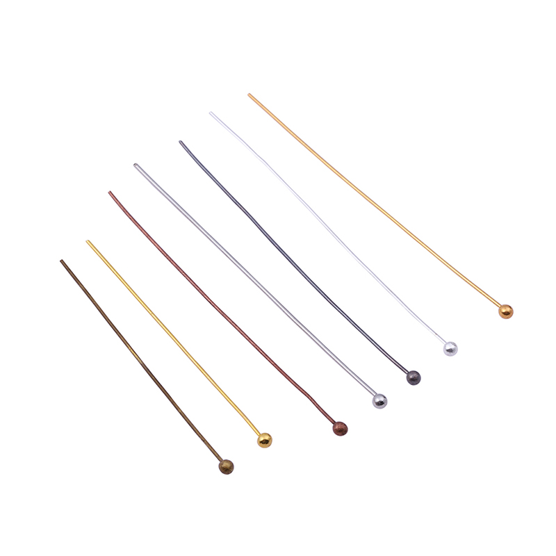 200Pcs/Lot Length 16/20/25/30/35/40/50 mm Gold Color Metal Ball Connector for Diy Jewelry Making Findings Head Pins Dia 0.5mm