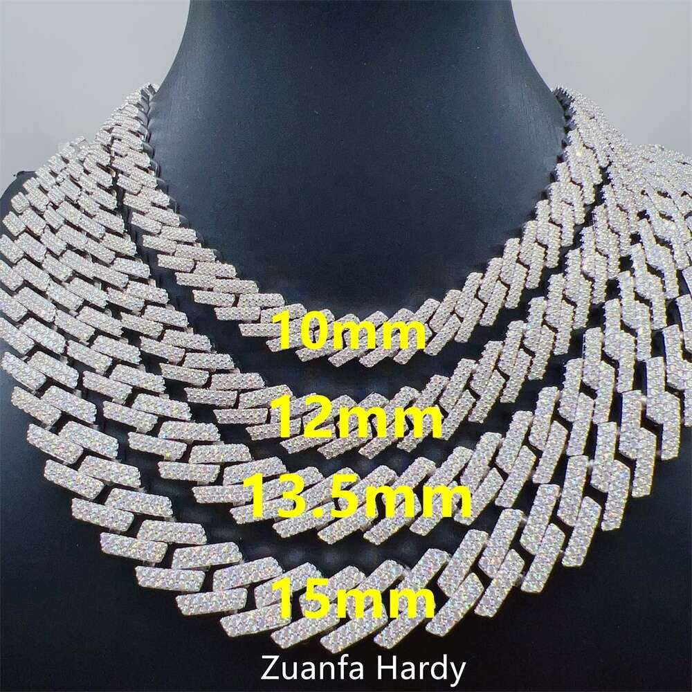 Custom Diamond Hiphop Jewelry 6mm 8mm 10mm 12mm 135mm 15mm Necklace Vvs Gra Certified Moissanite 14k Gold Cuban Link Chain
