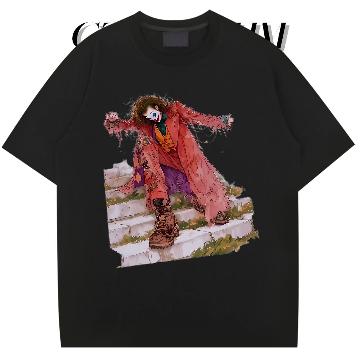 Loose Fit Man T Shirts Home Outdoor Cotton Breathable Tshirts 2024 New Custom Cartoon Tops Tees