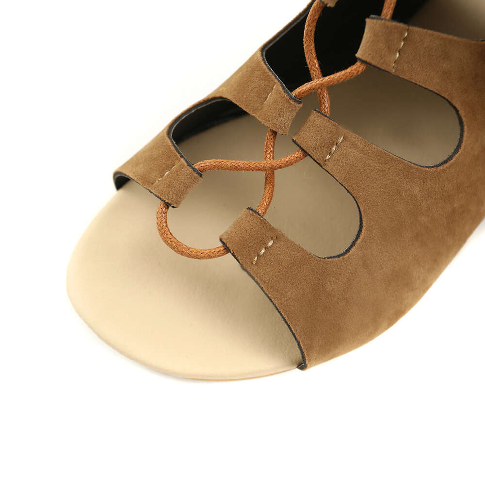 Roman Gladiator Bandage Sandals Flat Over The Knee Boot Sandalias Botas Femininas Women Shoes Girls Summer Hollow Boots 44