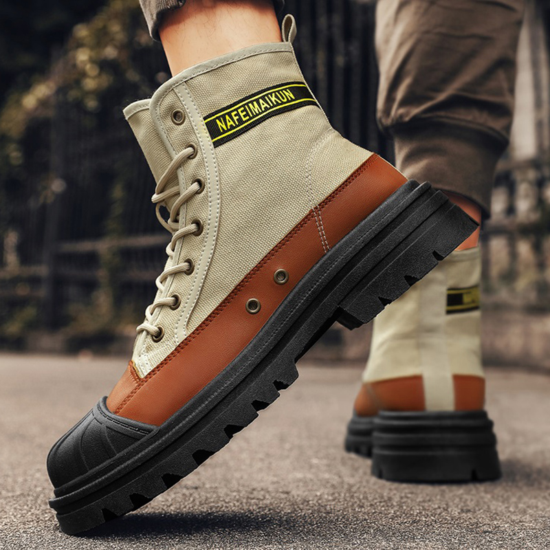 Men CYYTL Boots Canvas Shoes Winter Casual Designer Ankle Platform Motorcycle Tactical Cowboy Combat Work Safety 3033