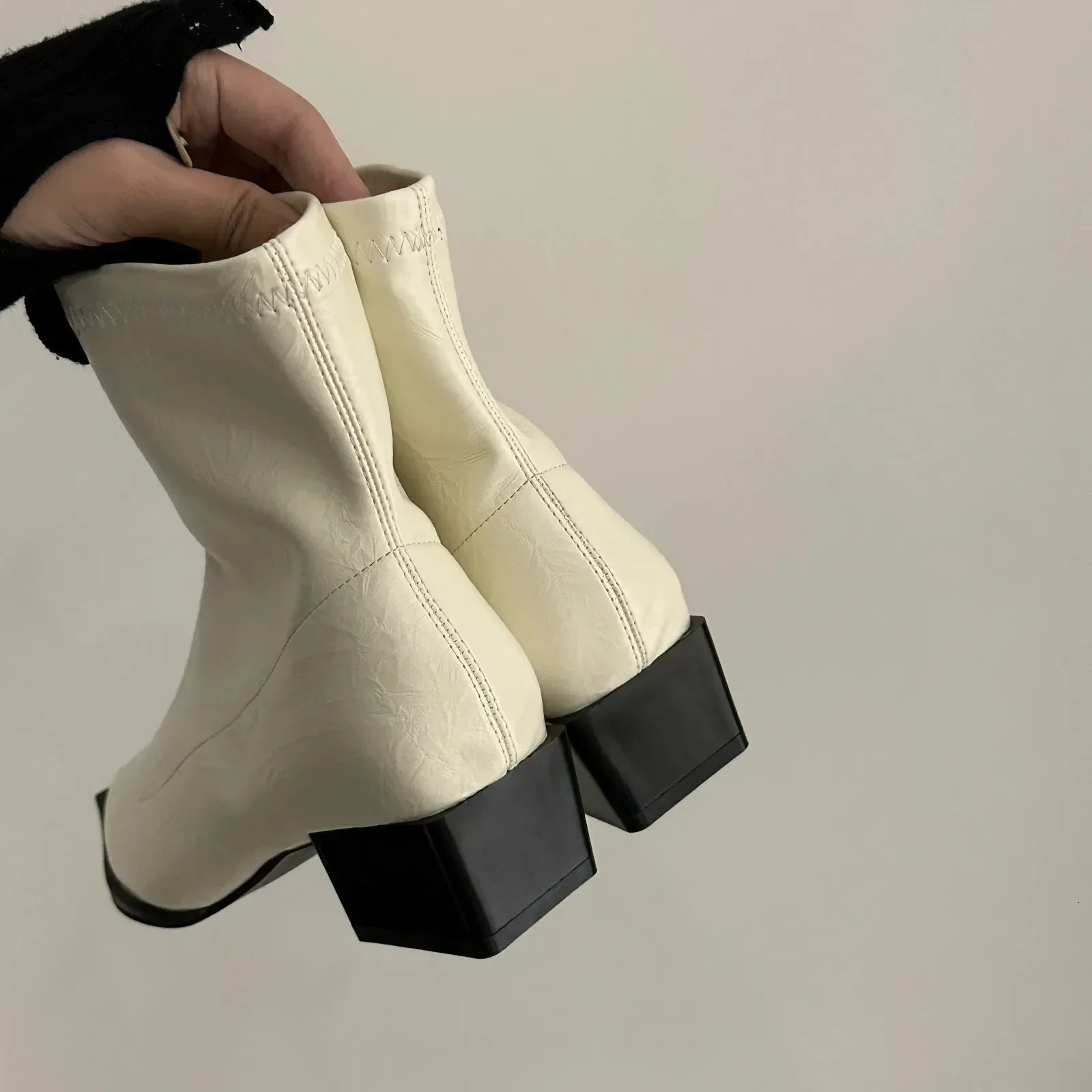 Autumn Women Ankle Boots Shoes Fashion Pointed Toe Ladies Short Boot Square Low Heel Casual Winter Womens Footwear 240611