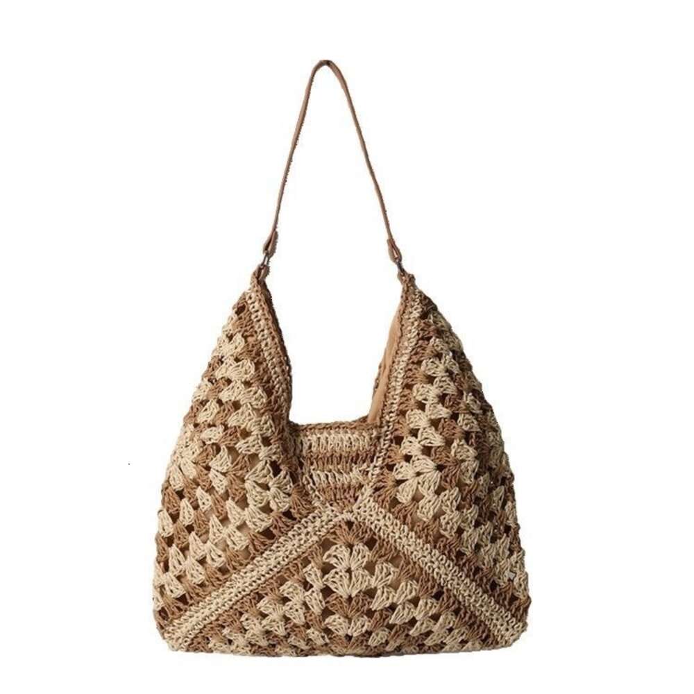 for Handmade women in 2024, new atmosphere, seaside vacation grass woven bag, versatile single shoulder tote bag H6.12#32 sgle ddmythur