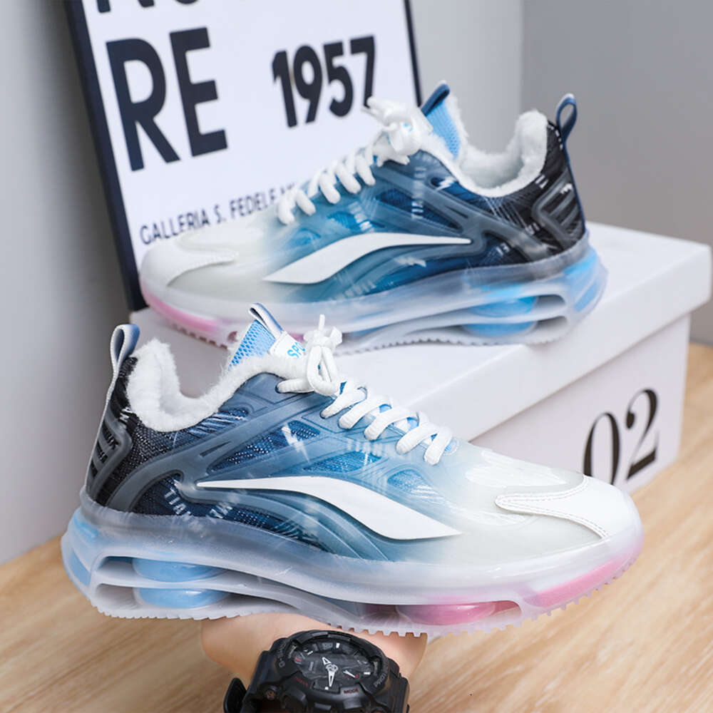 Winter men's and women's new fleece heightening sneakers