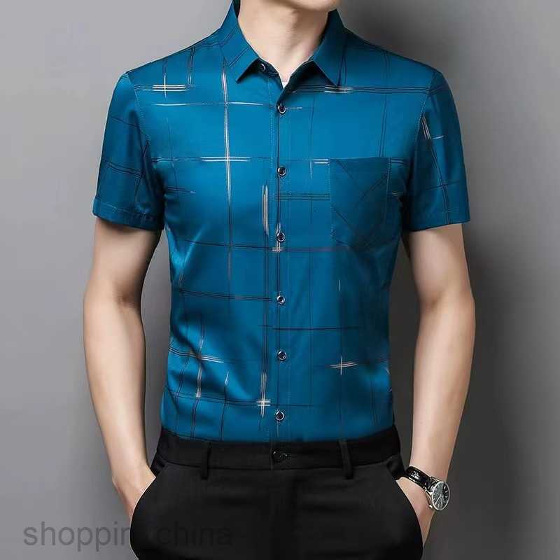 Men's Casual Shirts new product floral half sleeved men's shirt summer ice silk non ironing men's fashion short sleeved shirt lapel flo