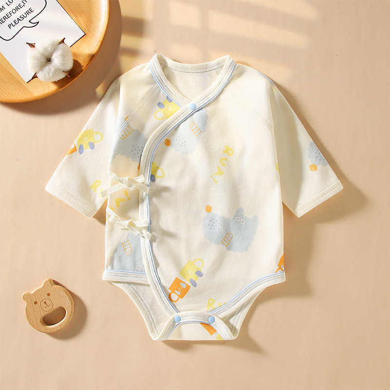 Baby Jumpsuits Rompers New Baby Bag Fart Coat Spring and Autumn Baby Harper Pure Cotton Newborn Long Sleeve Printed Boneless Climbing Clothes