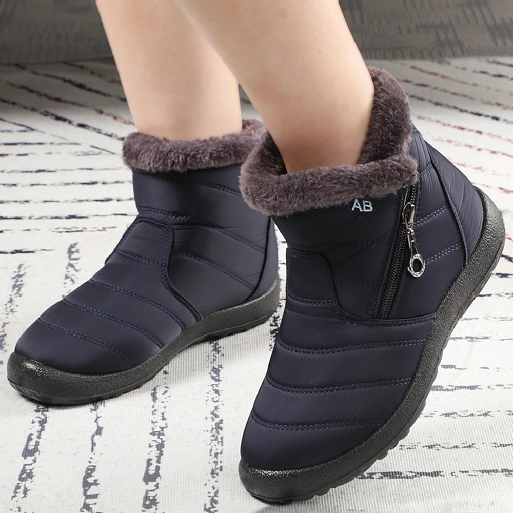 Womens boots waterproof snow boots womens plush winter boots womens warm ankle boots womens casual shoes plus size 240611