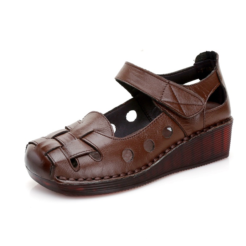 Top Quality Flat Wedges Sandals 2024 Designer Braid Closed Toe Hollow Gladiator Shoes Guenine Leather Womens Roman Sandals