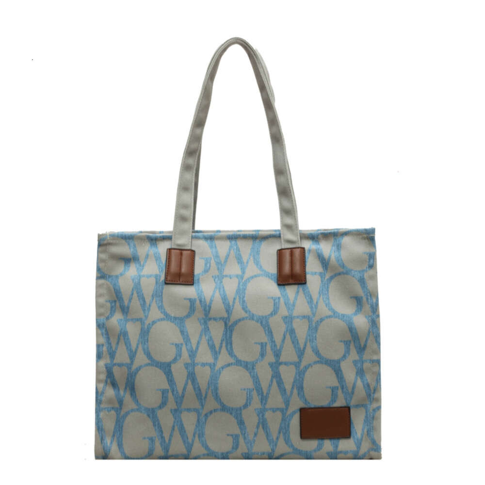 Gentle Thai Woman Letter Tote Women's Small Print Canvas Handbag Fashion Shoulder Bag h6.19#29.97 ddmythur