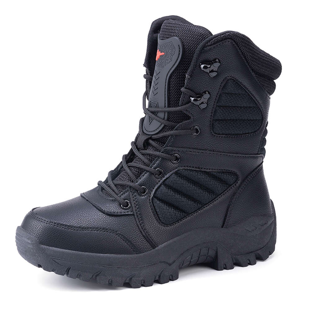 New High-top Climbing Outdoor Hiking for Men Tactical Training Boots Adult Winter Shoes Rubber Round A09