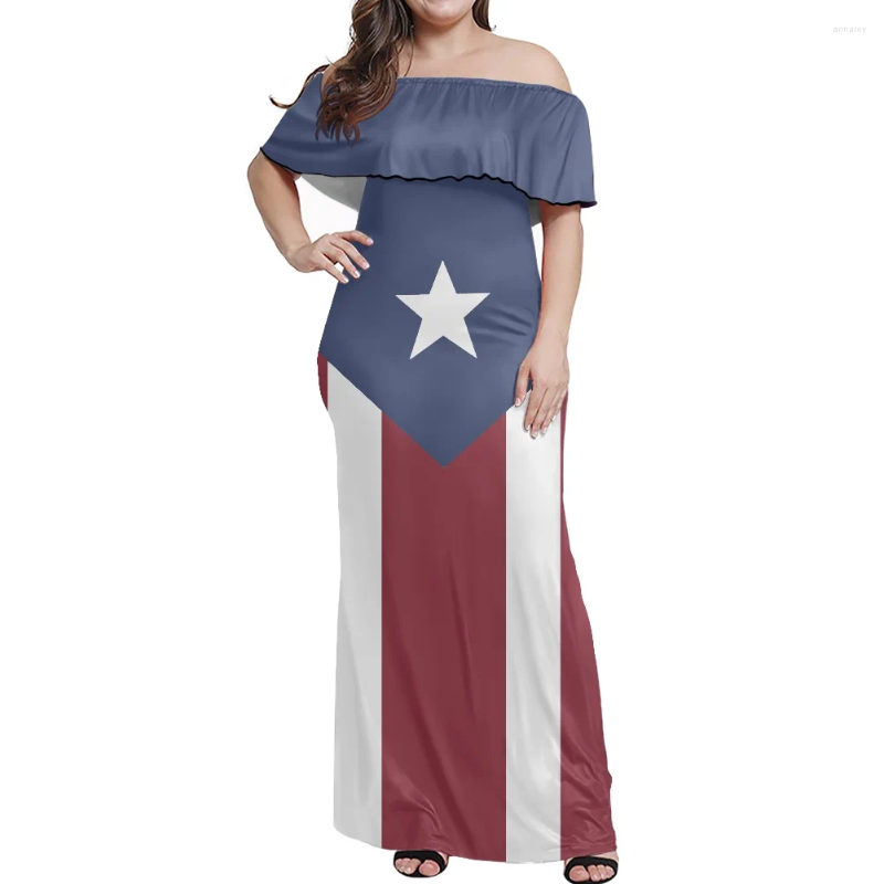 Party Dresses The 2024 Fashion Off Shoulder Corset Sexy Dress Printing Short Sleeve Long Skirt Summer Womens Elegant