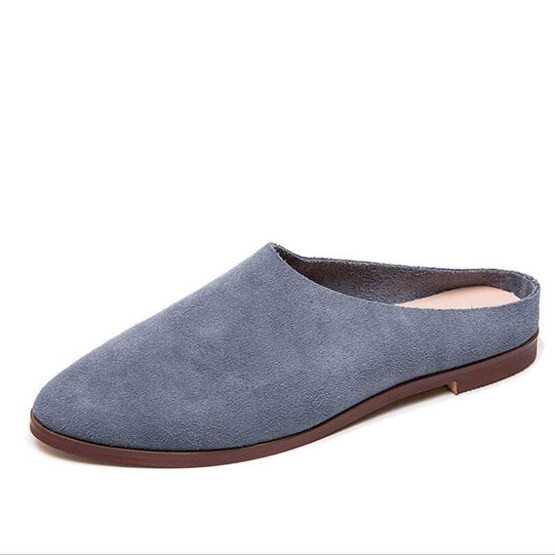 AIYUQI Women's Baotou Slippers Summer 2024 New Genuine Leather Casual Women's Shoes Large Size Suede Slippers For Ladies