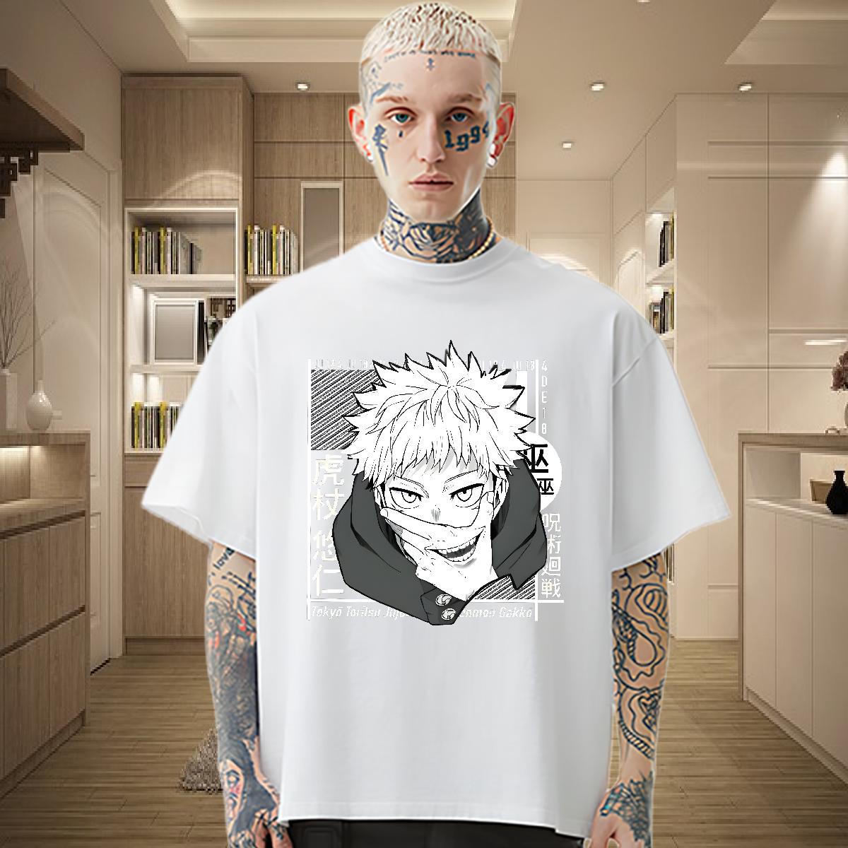 2024 DIY T Shirt For Man Cartoon Print Street Wear Men Tshirts Cotton Breathable Soft Cool