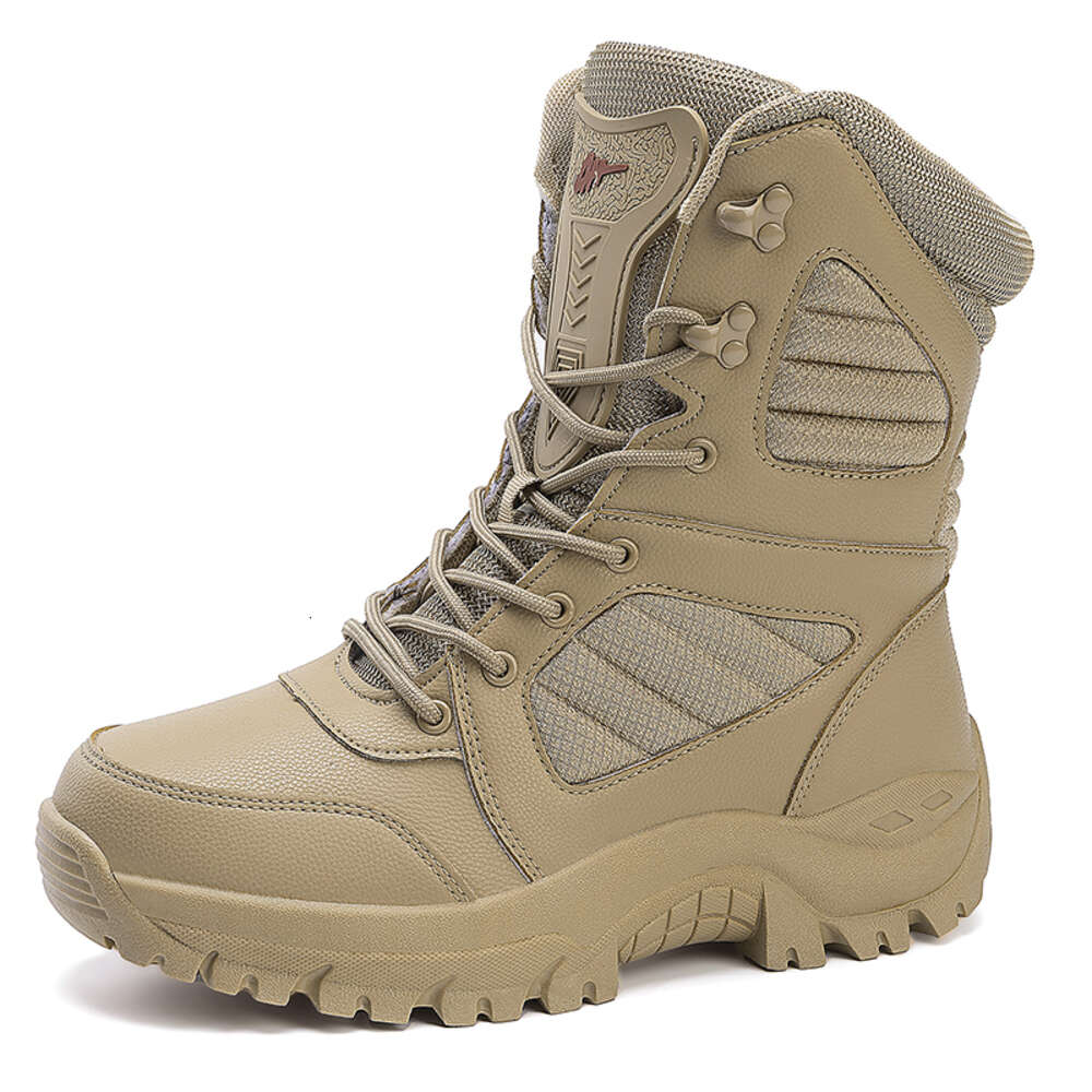 New High-top Climbing Outdoor Hiking for Men Tactical Training Boots Adult Winter Shoes Rubber Round A09