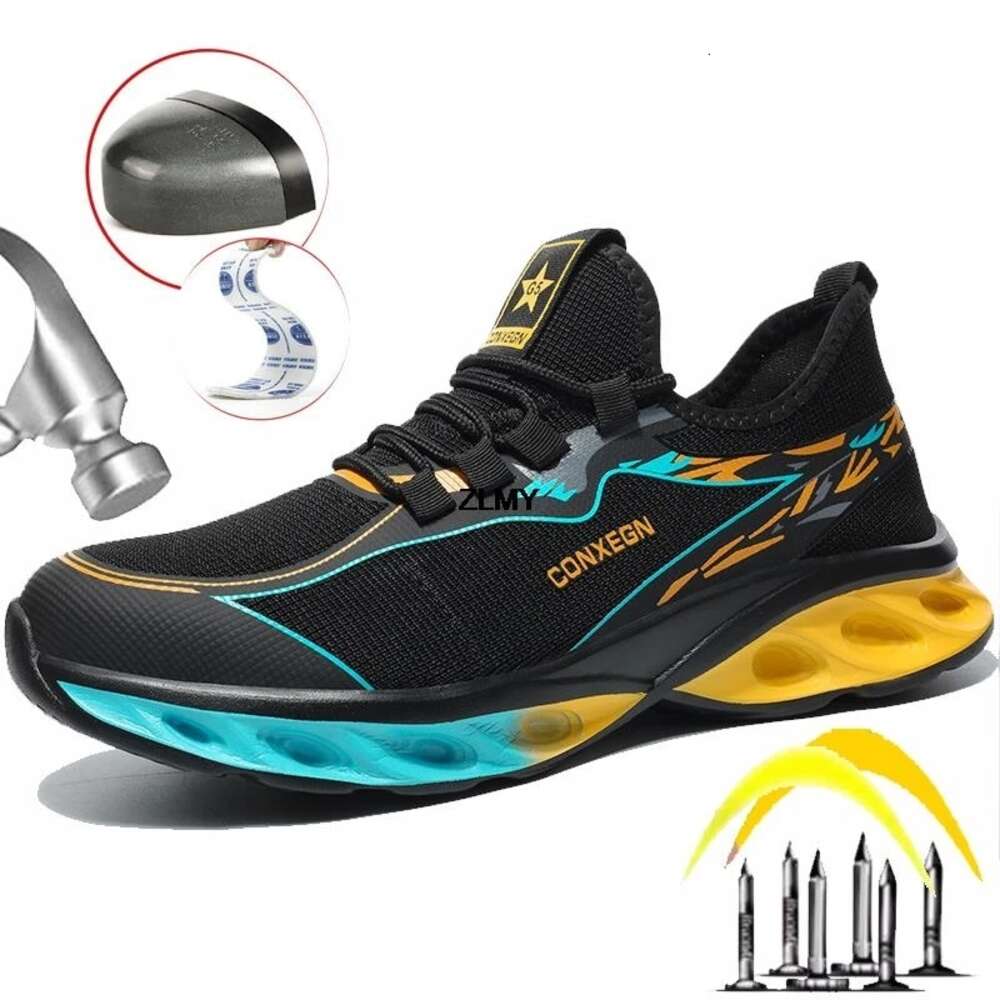 Fashion Steel Toe Sneaker Puncture Proof Industrial Man Breathable Work Safety Shoes