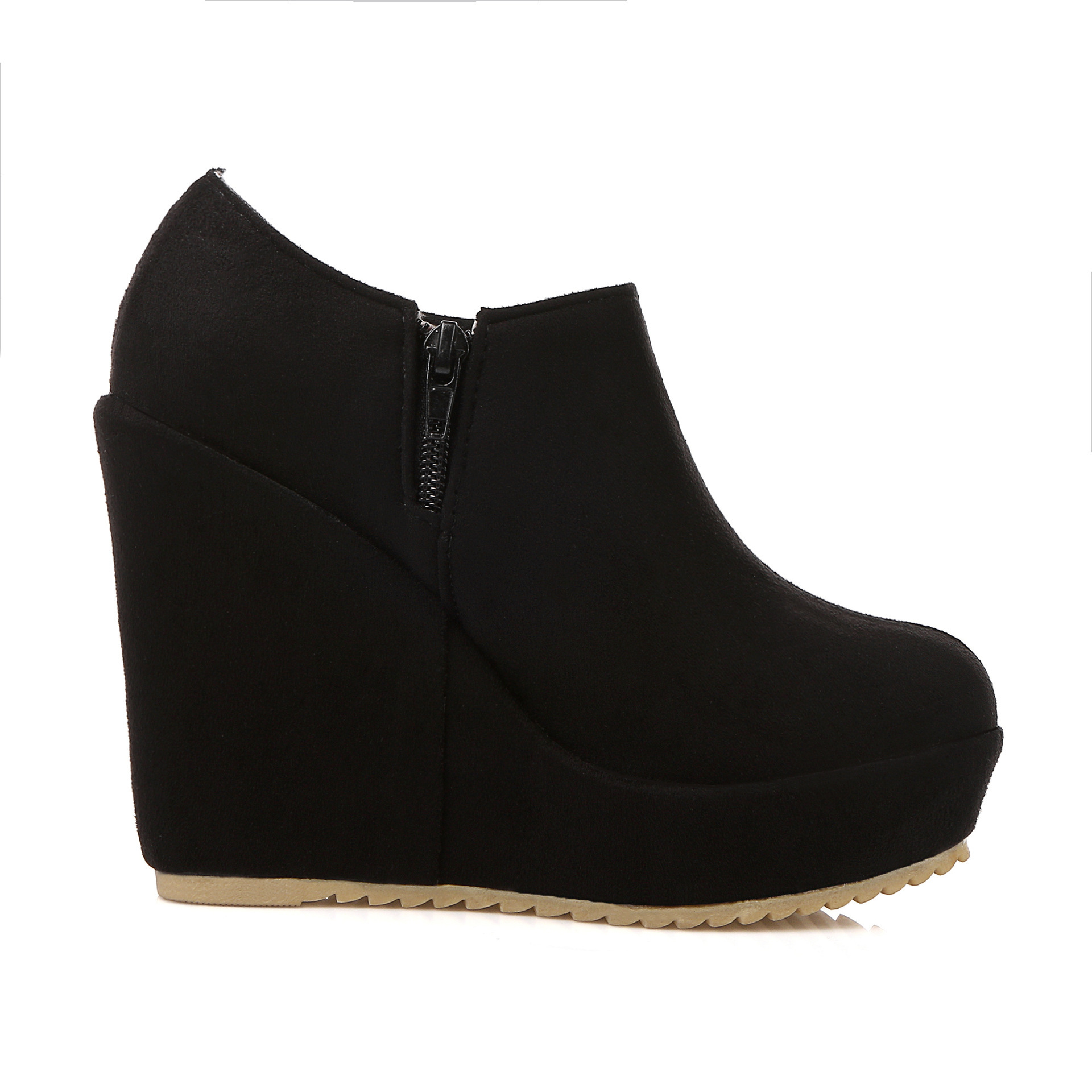 Autumn 2021 Winter New Stylish Women Sexy Platform Round Toe Wedges Woman Ankle Boots Plus size fvb67 2ea9