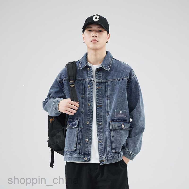 Men's Jackets Coats Men's denim jacket new spring and autumn season handsome washed oversized work jacket upper garment