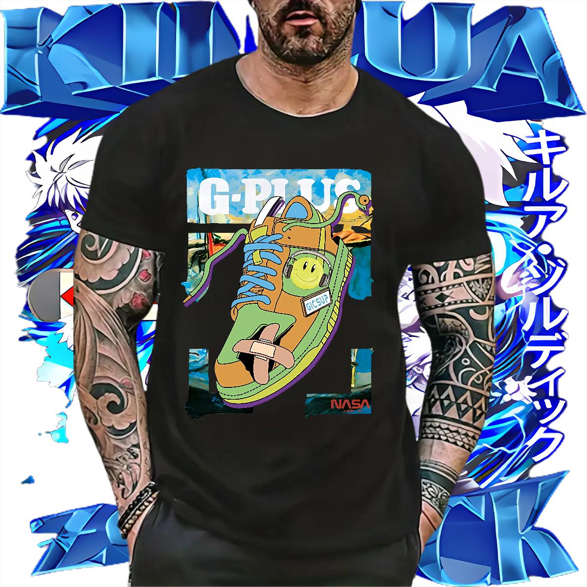 Casual New T shirt Custom Anime Street Casual Men Clothes T-Shirt Round Neck Short Sleeve Popular