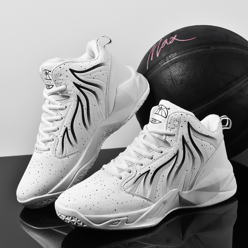 Brand Mens High-top Non-Slip Basketball Shoes Trendy Boys Breathable Sports Tennis Shoes Comfortable Gym Training Athletic Shoes