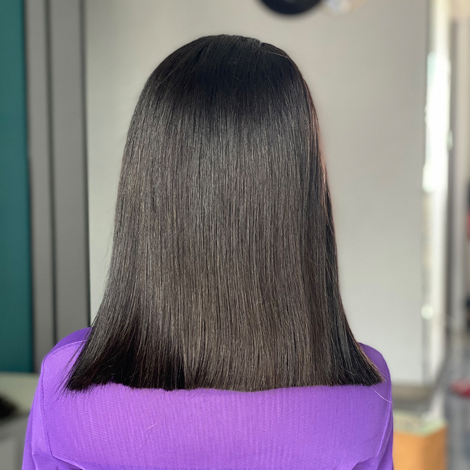 Double Drawn Bob Frontal Human 200 Density 13X4 Top Swiss Lace Natural Black Smooth Straight Wig Women Short Hair Wigs