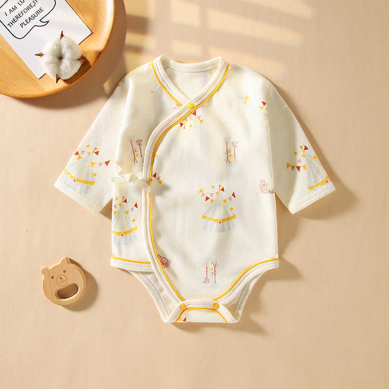 Baby Jumpsuits Rompers New Baby Bag Fart Coat Spring and Autumn Baby Harper Pure Cotton Newborn Long Sleeve Printed Boneless Climbing Clothes