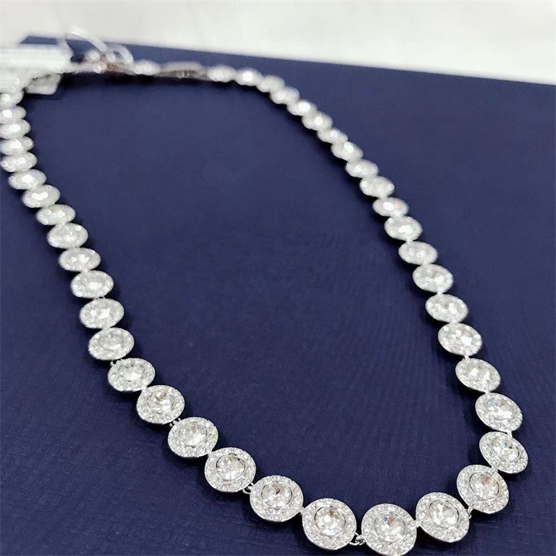 Luxury woman angelic moissanite bracelet modern fashion diamond designer jewellery plated silver necklace classical good quality zl212 H4