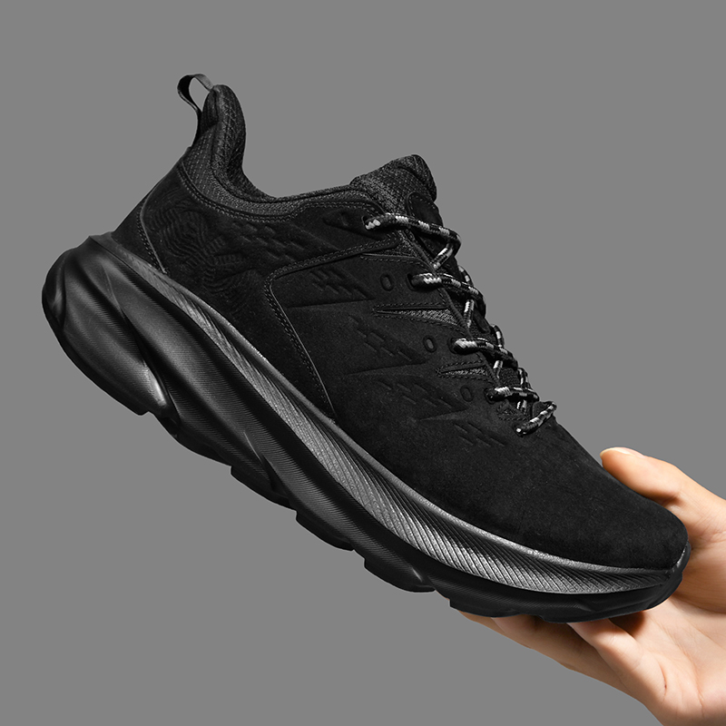 Nubuck Leather Anti-Skid Running Shoes for Men, Casual Footwear, Gym Shoes, Sports Footwear, Jogging, Walking, Tennis, New, 2024