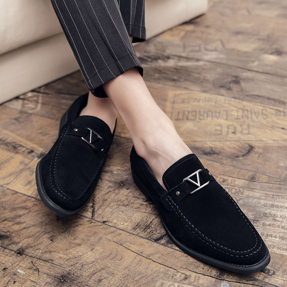 Men's Suede Loafers Breathable Slip On Dress Shoes for Business Casual Driving and Evening Wear Blue shoes