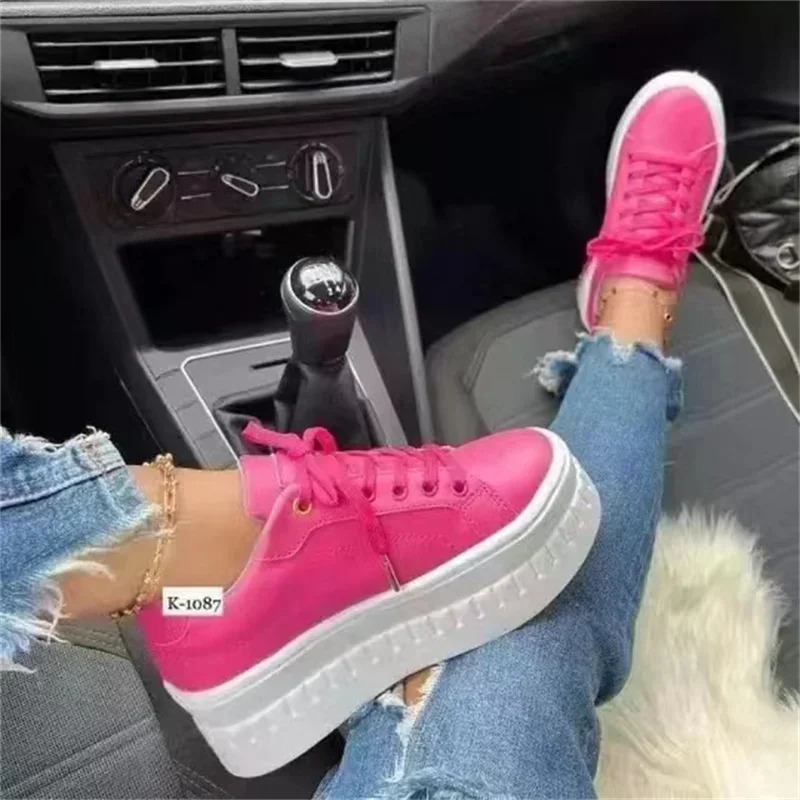 Women Platform White Sneakers Ladies Fashion Trainers Baskets Shoes Femme Casual Chunky Vulcanized Female Big Size New 43 240611
