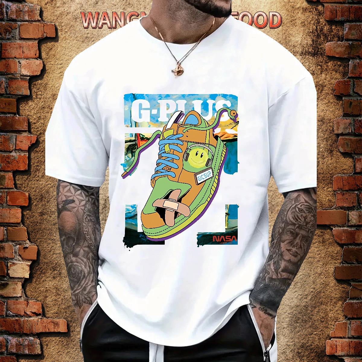 Custom T shirt Floral Print Hip Hop Street Men Tops Tees Crew Neck Cotton Breathable Wholesale