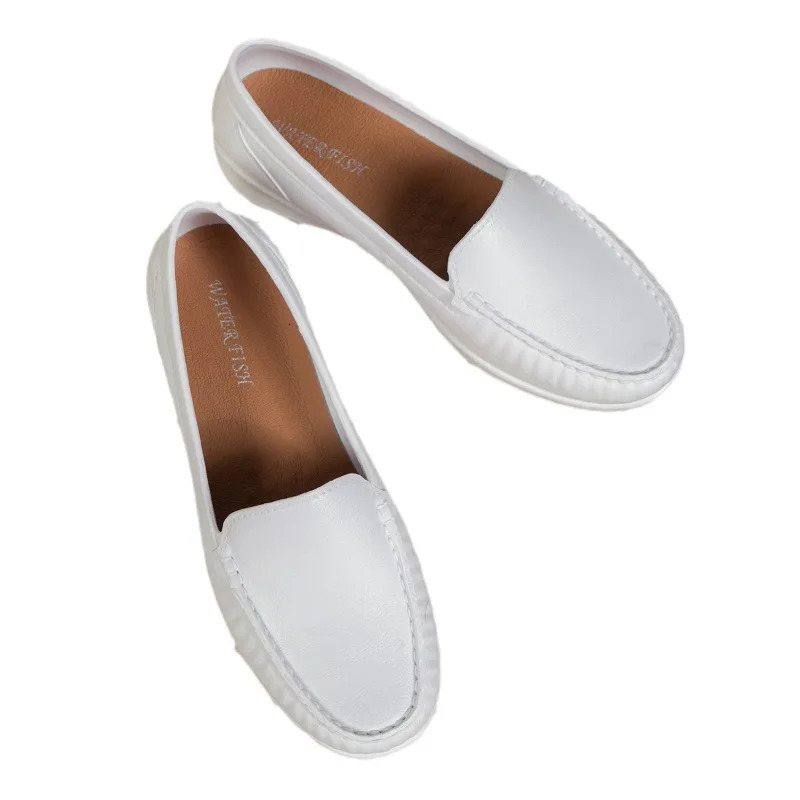 More Spring Nurse shoes for women comfortable and soft soles breathable and non slip flat shoes thick work soles small white single shoes 240611