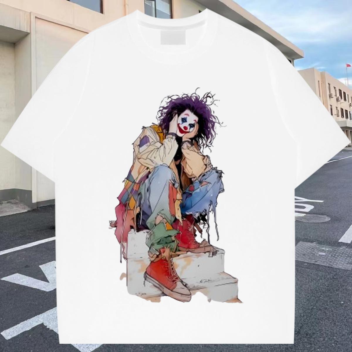 Brand T-Shirts Cotton Breathable Soft Street wear Hip Hop Men Tops Tees Cartoon Print Unisex Clothes