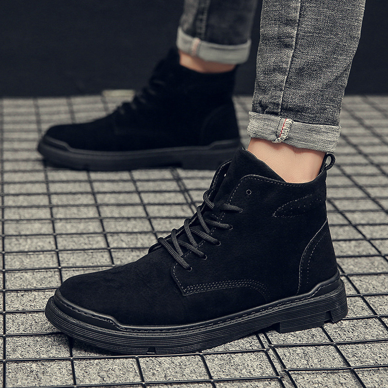 Autumn Early Winter Shoes Men Boots Thick Sole Non-slip Mens Ankle Boots Fashion Street Cool Young Man Shoes bt6