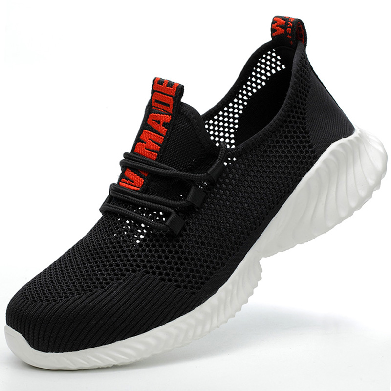 Work Breathable Summer Lightweight Protective Sneakers Safety Steel Toe Shoes Men Puncture-Proof boots 0c58
