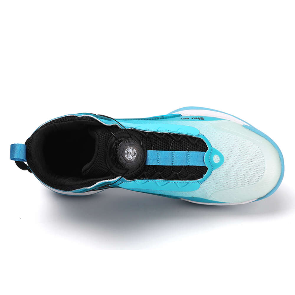 High quality breathable sneakers Custom rotating button running for Cushioned lighting basketball shoes men