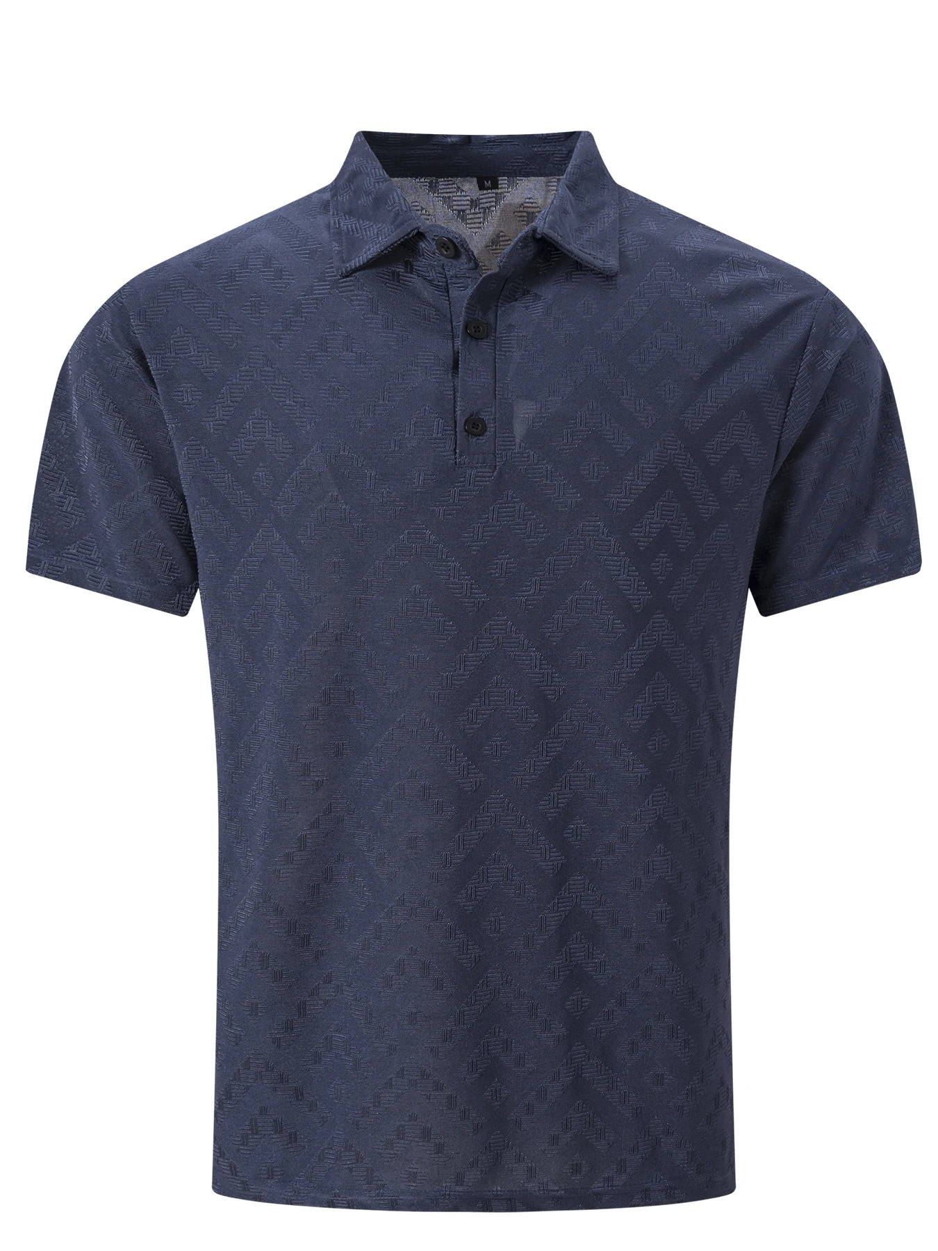 Mens Casual ShortSleeved Jacquard Weave Polo shirt Fashion Lapel Tshirt Breathable Button Shirt Clothing 240601