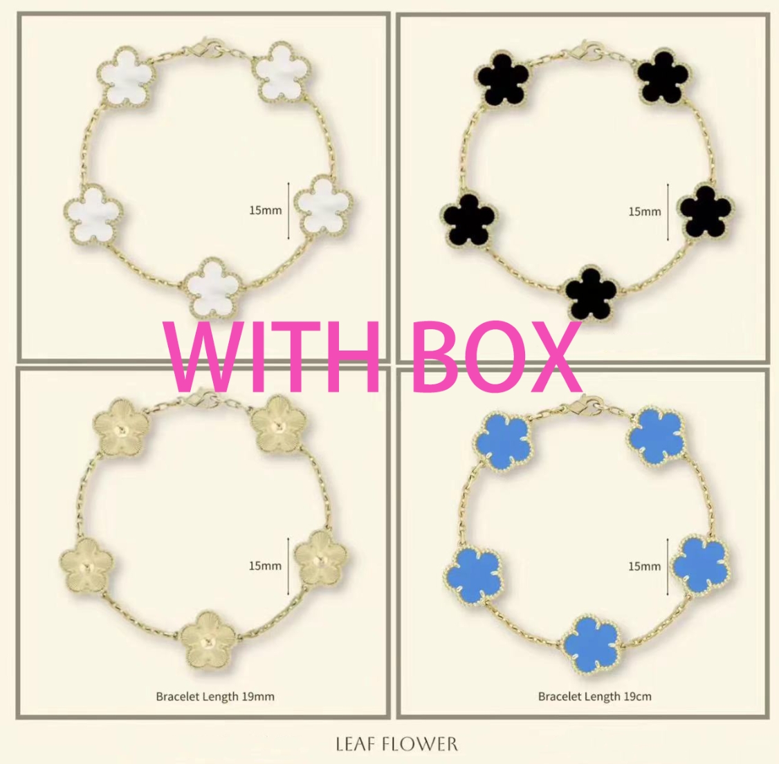 With box Clover Bracelet For Women Luxury Designer jewelry Leaf Bracelets 18K Gold Silver Plate Agate Diamond Fashion Charm Chain Wedding Gift Party
