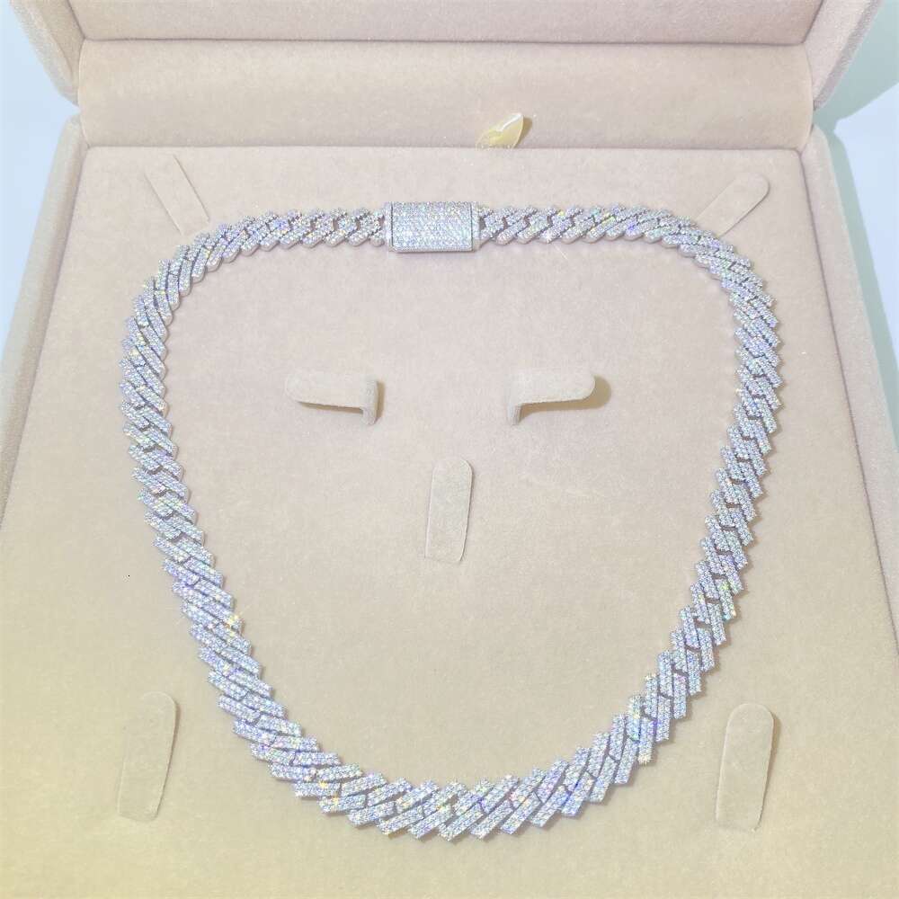 Iced Out Pass Diamond Tester Vvs Moissanite Jewelry Necklace Bracelet Women 10mm Cuban Link Chain