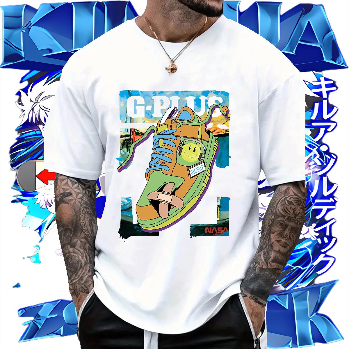 Casual New T shirt Custom Anime Street Casual Men Clothes T-Shirt Round Neck Short Sleeve Popular