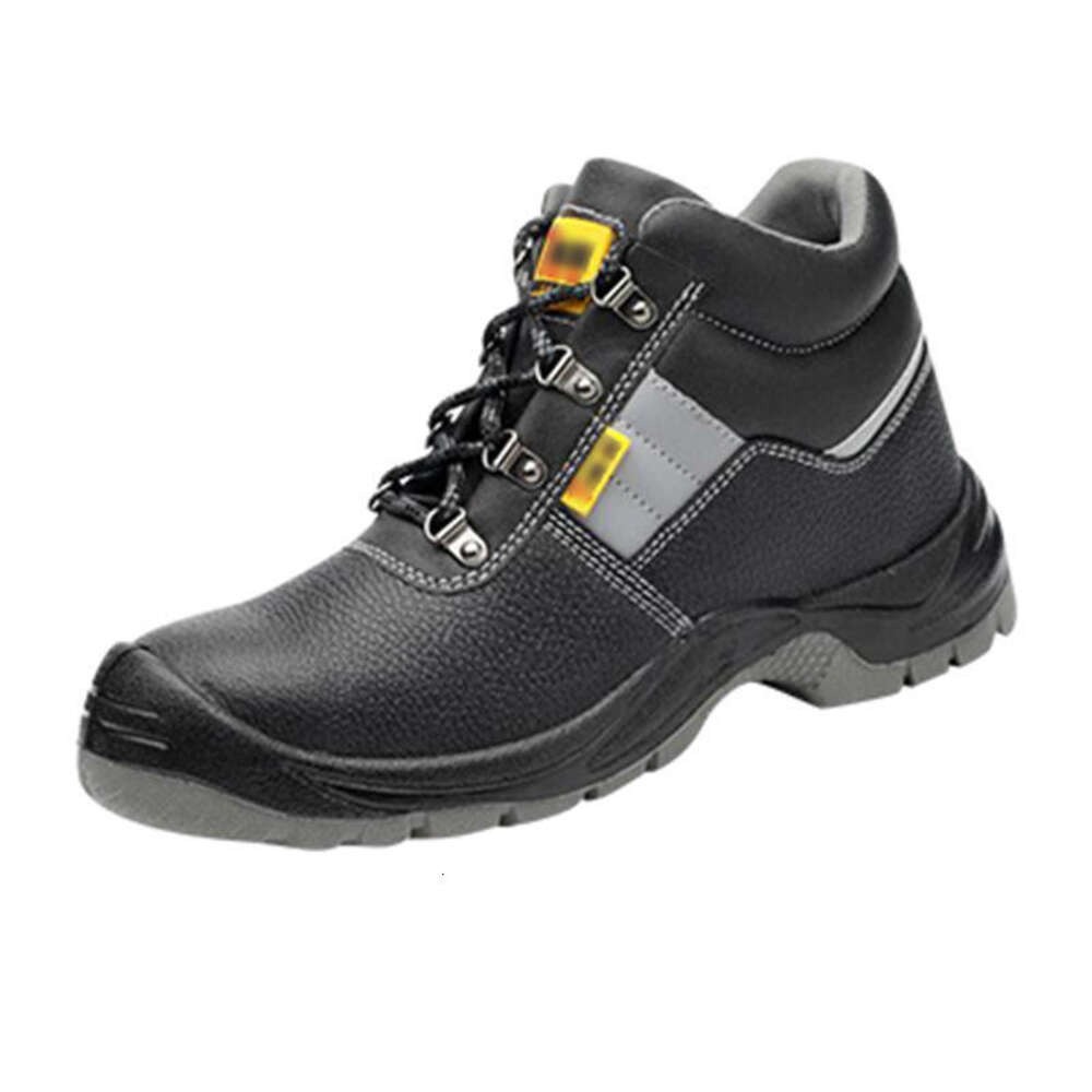 Protective work boots steel toed cowhide industrial Anti-slip and waterproof men's safety shoes