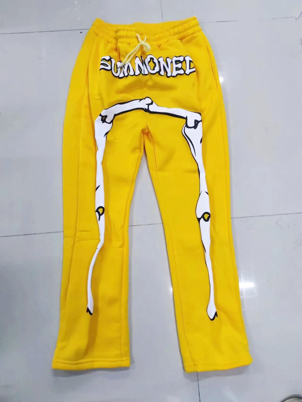 Street Harajuku skeleton y2k pants American mens and womens retro two-color wide education sweatpants streetwear women 240530